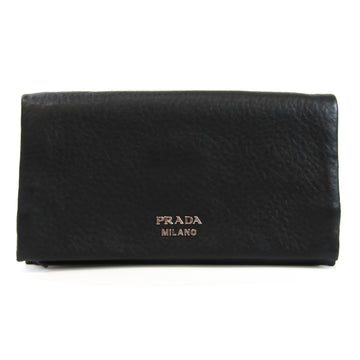 PRADA 1MS001 Women's Leather Long Bill Wallet [bi-fold] Black