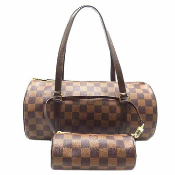 Louis Vuitton Papillon GM Women's Handbag with Mini Pouch N51303 Damier Canvas Ebene (Brown)