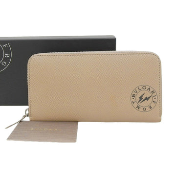 BVLGARI x Fragment  FRAGMENT Japan Limited Collaboration Logo Round Zipper Long Wallet Leather
