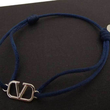 VALENTINO GARAVANI Garavani bracelet satin/metal navy blue x silver unisex