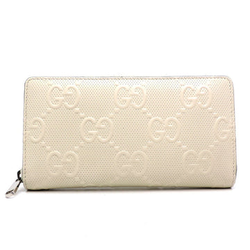 GUCCI GG Embossed Women's/Men's Long Wallet 625558 Leather White