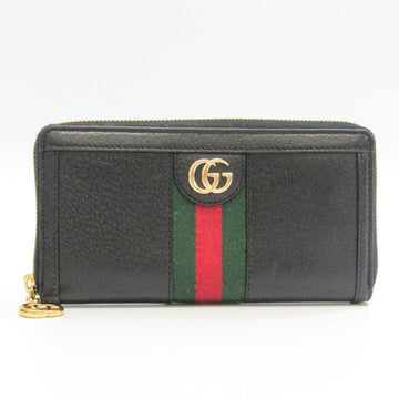 Gucci Ophidia 523154 Unisex Leather/Webbing Long Wallet (bi-fold) Black,Green,Red Color
