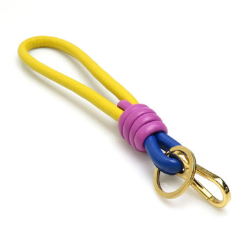 LOEWE charm key ring leather/metal yellow/purple/blue/gold unisex