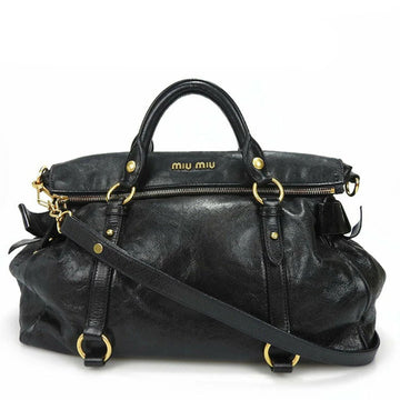 MIU MIU 2WAY handbag RT0365 bag Vitello LUX shoulder leather BLACK black ladies hand