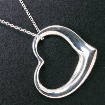 TIFFANY&Co. Open Heart Large Necklace Long Chain Elsa Peretti Silver 925 Made in the USA Women's