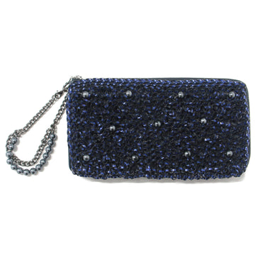 ANTEPRIMA Long Wallet Navy L Shape Round Zipper Wire Pearl Miss Clio PVC 22 Fall/Winter
