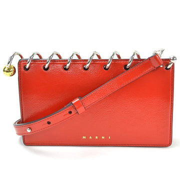 Marni Shoulder Bag Clutch 2way Red Patent Leather Ladies
