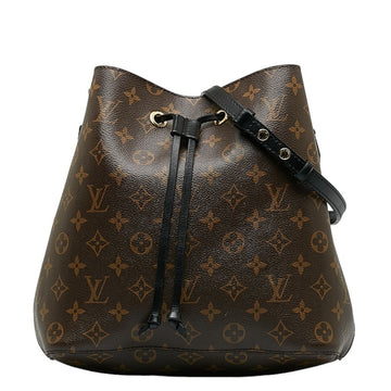 LOUIS VUITTON Monogram Neo Noe Handbag M44020 Brown Noir Black PVC Leather Ladies