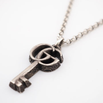 GUCCI/ Arabesque 925 15.7g Double G Key Necklace Silver Unisex