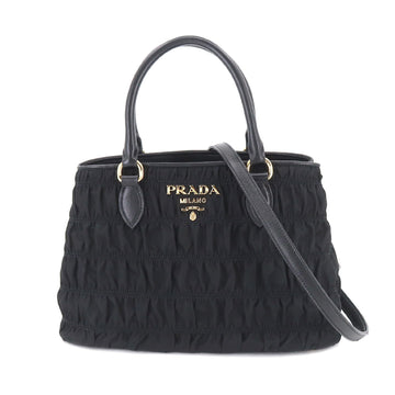 PRADA 2way hand shoulder bag nylon leather black 1BA173 Hand Shoulder Bag