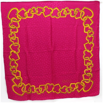 TIFFANY silk scarf muffler stole pink  ladies T heart chain