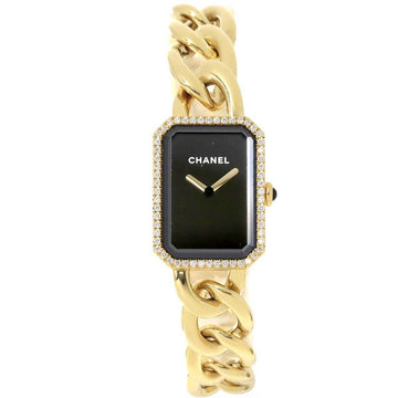 CHANEL CHAMEL Premiere H3259 Ladies Watch Diamond Bezel Black Dial K18YG Yellow Gold Quartz