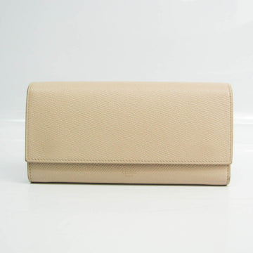 CELINE Women's Leather Long Wallet [bi-fold] Light Beige