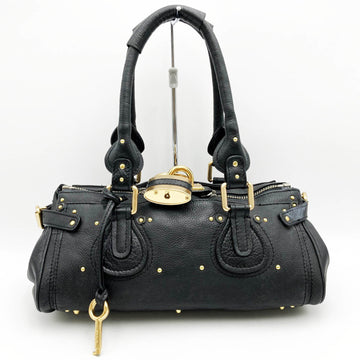 CHLOE  Paddington Shoulder Bag Handbag Black Leather Ladies Fashion 03 05 53