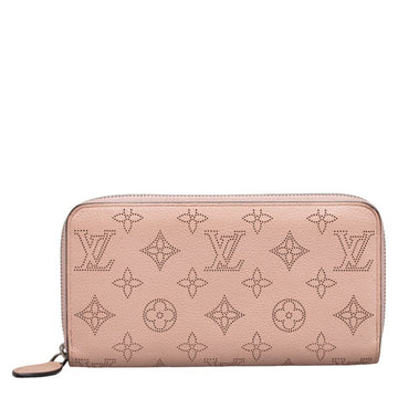 LOUIS VUITTON Monogram Mahina Zippy Wallet Long M61868 Magnolia Pink Leather Ladies