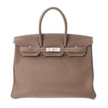 HERMES Birkin 35 Etoupe Q Stamped [around 2013] Ladies' Taurillon Clemence Handbag