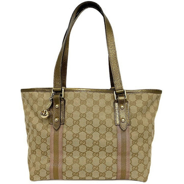 Gucci Tote Bag Beige Gold Pink Shelly 137396 205027 GG Canvas GUCCI Women's Handbag