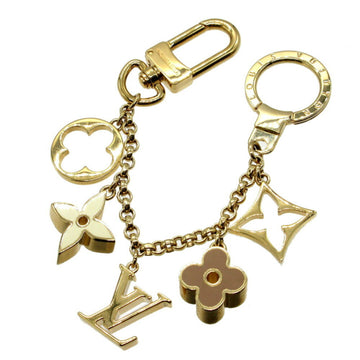 LOUIS VUITTON Chain Fleur de Monogram M65111 Metal Gold Keychain Bag Charm 0070