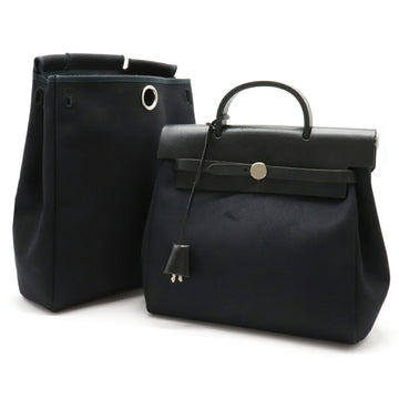 Hermes Yale Bag Ad PM Rucksack Backpack Handbag Toile Officier Leather Black D Engraved