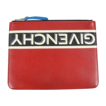 GIVENCHY clutch bag leather red black