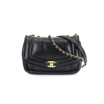 Chanel Small Chain Shoulder Bag Leather Black AS1178 Coco Mark Gold Hardware