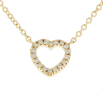 TIFFANY Metro Heart Necklace 18K K18 Pink Gold Diamond Women's &Co.