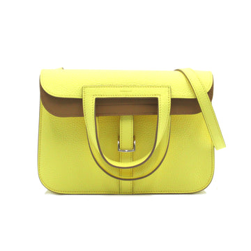 HERMES Alezan25 Yellow limoncello/biscuit Taurillon Clemence Calfskin [cowhide]