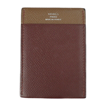 HERMES Jungle MC2 Gama Card Case Vo Epson Brown Series Bicolor A Engraved