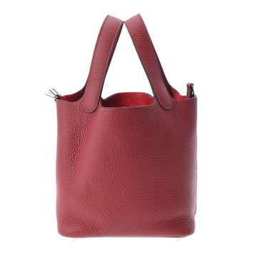 HERMES Picotin Lock PM Rouge Grena U Engraved [around 2022] Women's Taurillon Clemence Handbag
