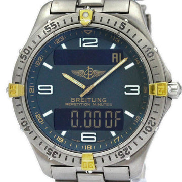 BREITLINGPolished  Aerospace 18K Gold Titanium Quartz Mens Watch F65062 BF558848