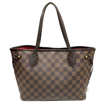 LOUIS VUITTON Neverfull PM Damier Tote Bag PVC Leather Brown N51109 AR3174 Women's