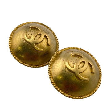 CHANEL 95P Circle Coco Mark Earrings Gold Ladies