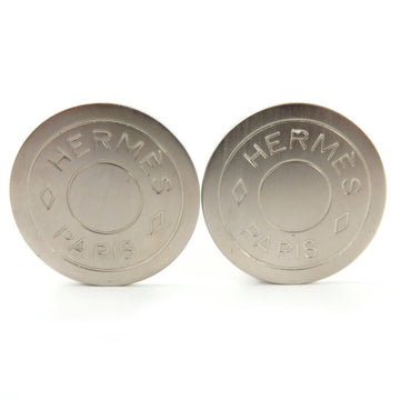 Hermes earrings serie metal matte silver ladies