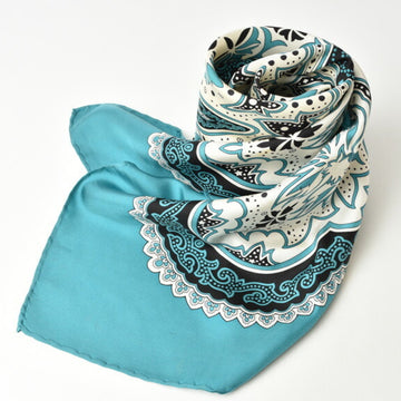 GUCCI scarf muffler  silk paisley turquoise