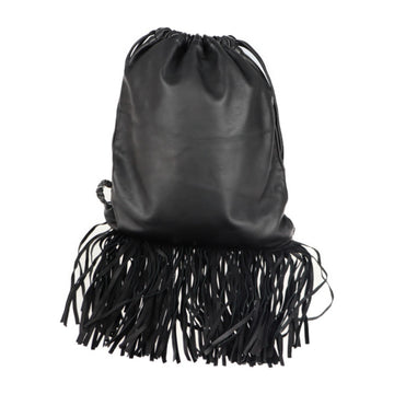VALENTINO Red Backpack/Daypack Leather Black Fringe Drawstring