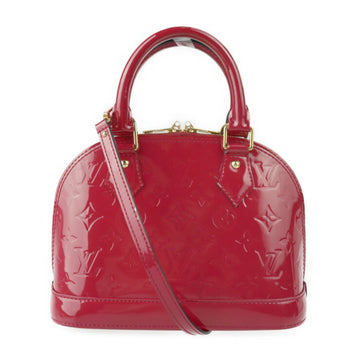 LOUIS VUITTON Alma BB handbag M50565 Vernis patent leather magenta gold metal fittings 2WAY shoulder bag crossbody