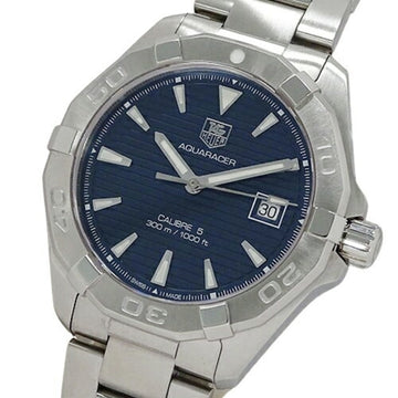 TAG HEUER Aquaracer WAY2112 BA0928 Watch Men's Caliber 5 300m Date Automatic Winding AT Stainless Steel SS Silver Blue Polished