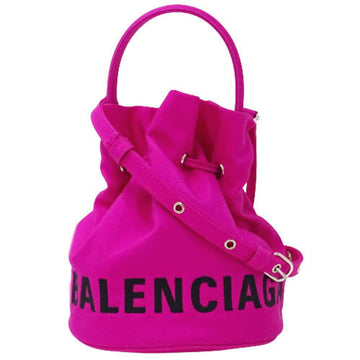 Balenciaga Bag Ladies Handbag Shoulder 2way Wheel Drawstring Bucket Nylon 619458 Purple