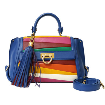 Salvatore Ferragamo Shoulder Bag Sara Battaglia Handbag SOFIA Multicolor Women's Leather