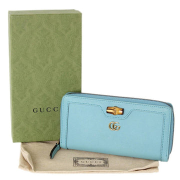 Gucci bamboo long wallet turquoise 658634