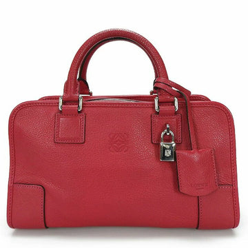 LOEWE Amazona 28 Handbag Ladies Anagram Silver Hardware Red Pink Leather BAG HANDBAG