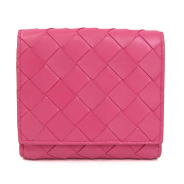 BOTTEGA VENETA Intrecciato Women's Leather Wallet [tri-fold] Pink