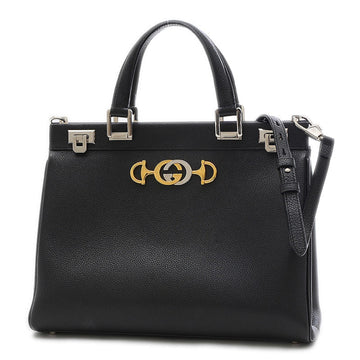Gucci Zumi Top Handle Bag Shoulder Leather Black 564714