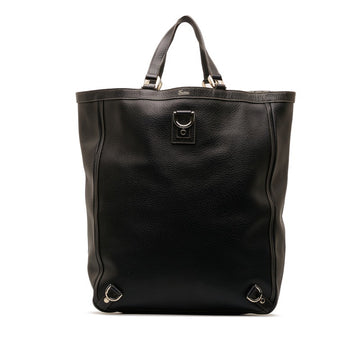 GUCCI Abbey Handbag Tote Bag 130733 Black Leather Women's