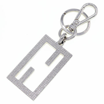 FENDI key holder FF silver metal rhinestone ring bag charm men's women's