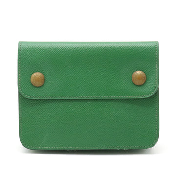 HERMES Pochette Green Waist Pouch Bag Couchevel Leather ○V Stamp