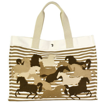 Hermes tote bag chevaux en camouflage ecru beige canvas horse pattern handbag