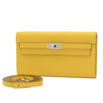 HERMES Kelly To Go Evercolor Jaune Ambre B engraved
