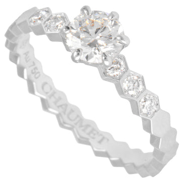 CHAUMET Be My Love Diamond 0.32ct[G/VVS1/3EX] Solitaire Ring K18WG #47 J1NC00