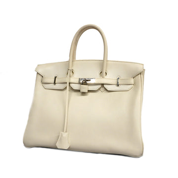 HERMESAuth  Birkin Birkin 35 K Stamp Women's Swift Leather Handbag White